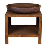 Bol de pompiers de conception Esschert avec rangement en bois 62 cm Rust -Colored