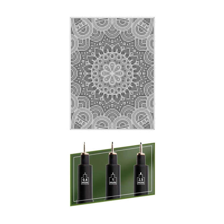 Groupe d'artisanat créatif dot art sur toile Mandela - 40 x 30 cm - incl. feutres fins