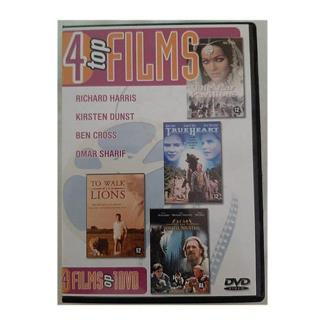 DVD de base 4 meilleurs films pour marcher avec les lions, le vrai cœur, les pavillons lointains, s'échapper vers Grizzly Mountain