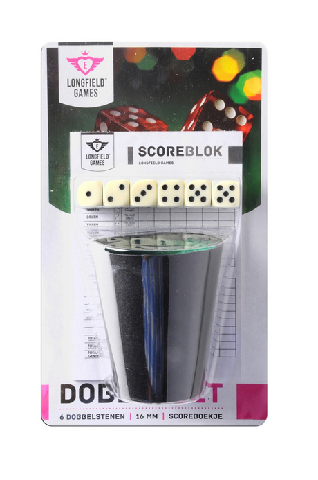 Set de dés Longfield + 6 dés et carnet de scores