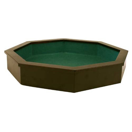 Longfield pit box 8 coins - boîte de jeu en bois - feutre vert incrusté - tableaux pour score - 38,5 x 38,8 cm - coeur d'ange
