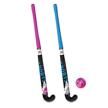 Ensemble de hockey rose et bleu 28''