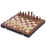 Basic houten opklapbaar schaakspel 38.5x38.5x5.8 cm