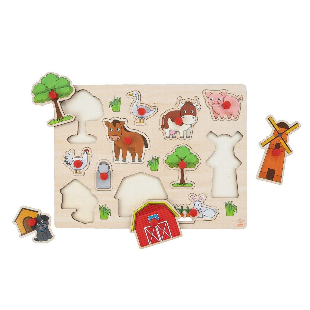 Engelhart puzzle de boutons en bois ferme 30x23cm