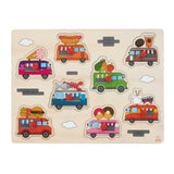 Engelhart Wooden buttons puzzle Food trucks 8 pieces