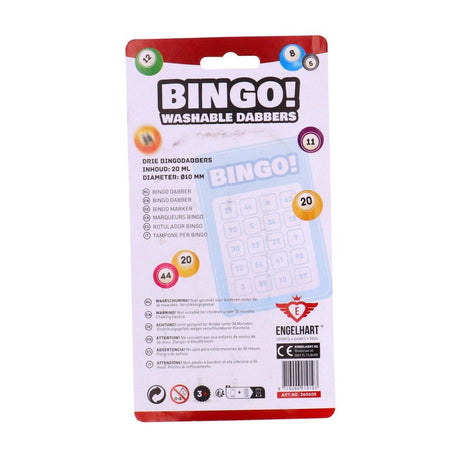 Longfield engelhart marqueurs de bingo 3 pièces rouge jaune bleu