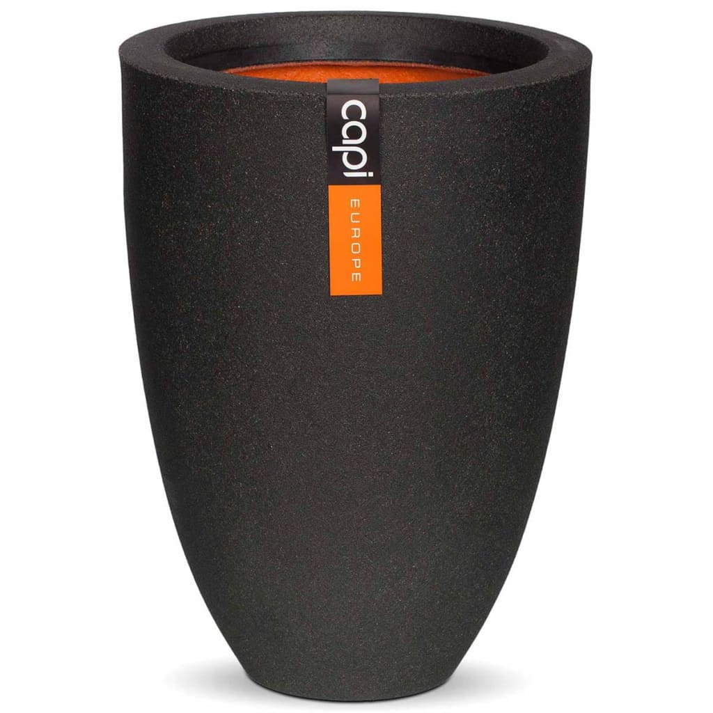 Capi Flowerpot Urban lisse élégant bas 36x47 cm Black KBL782