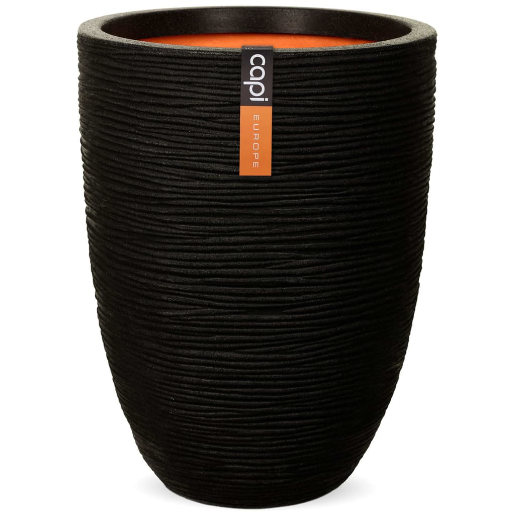 Capi Capi Flowerpot Nature Rib elegante basso 36x47 cm nero kblr782