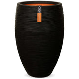 Capi Flowerpot Nature Rib Elegant Deluxe 40x60 cm Black KBLR1131