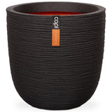 Capi Flowerpot Nature Rib 43x41 cm Black Kblr933