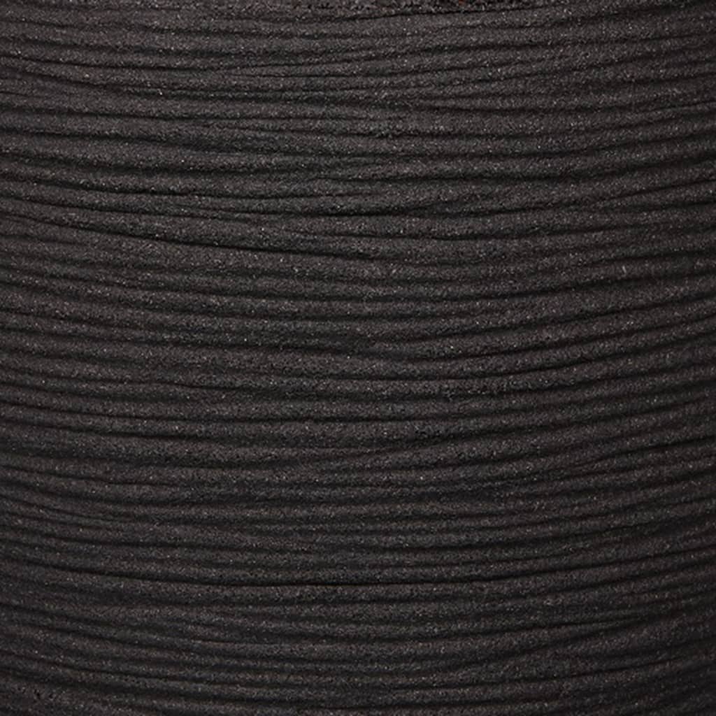 Capi Flowerpot Nature Rib 43x41 cm Black Kblr933