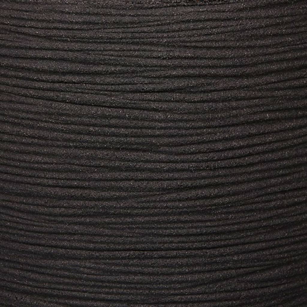 Capi Planter Nature Rib Square 30x30 cm Black Kblr902