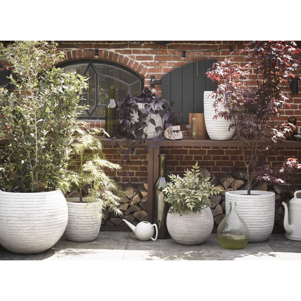 Capi Flowerpot Nature Row Elegant Low 36x47 cm Ivory -colored Krwi782