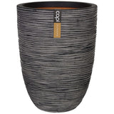 Capi Capi Flowerpot Nature Rib elegante basso 36x47 cm Antracite Kofz782