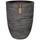 Capi Flowerpot Nature Rib Elegant Low 36x47 cm anthracite kofz782