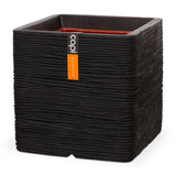 Capi Planter Nature Rib Square 50x50 cm noir