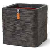 Capi Capi Planter Nature Rib Square 30x30x30 cm temno rjava