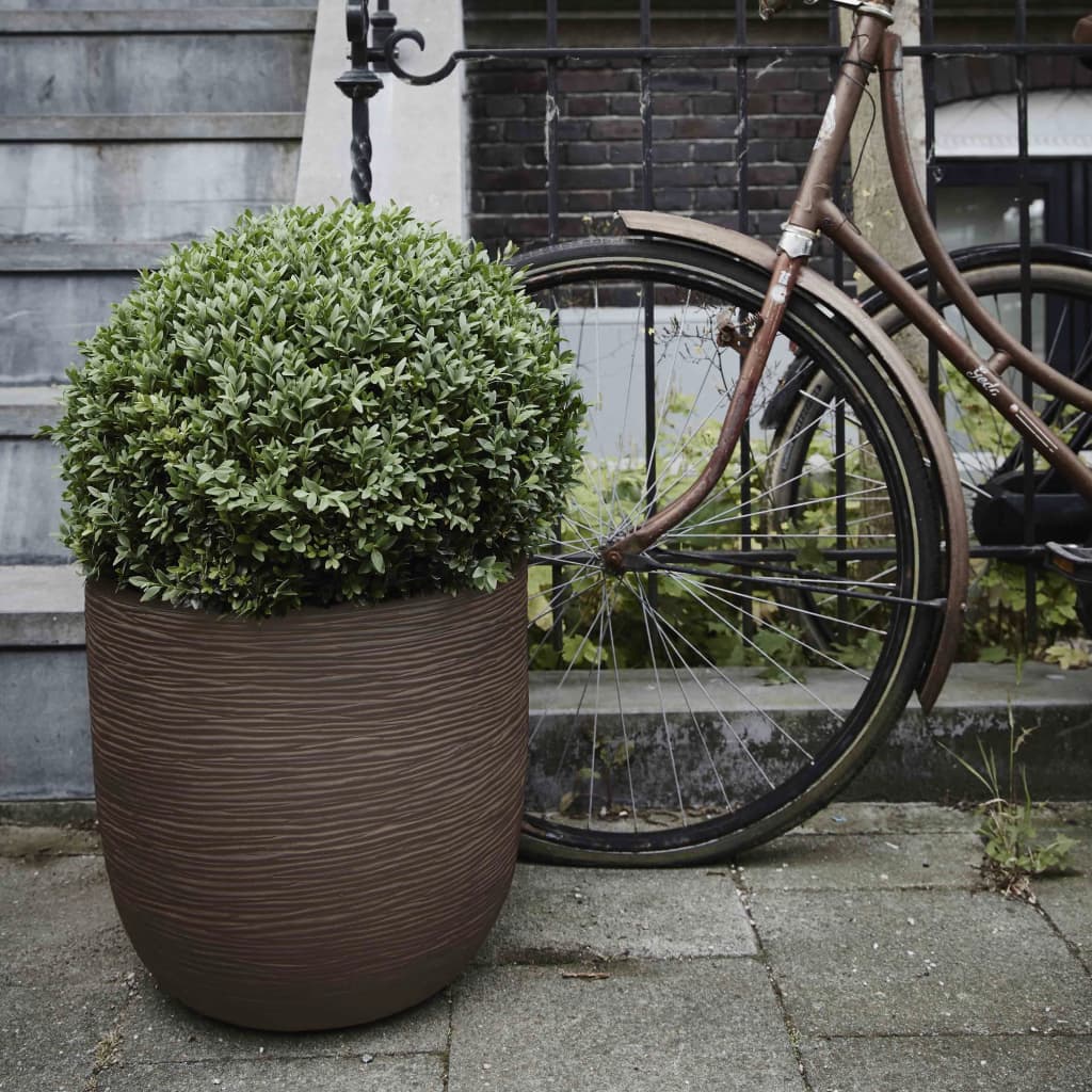 Capi Egg Planter Nature Rib 54x52 cm brun foncé