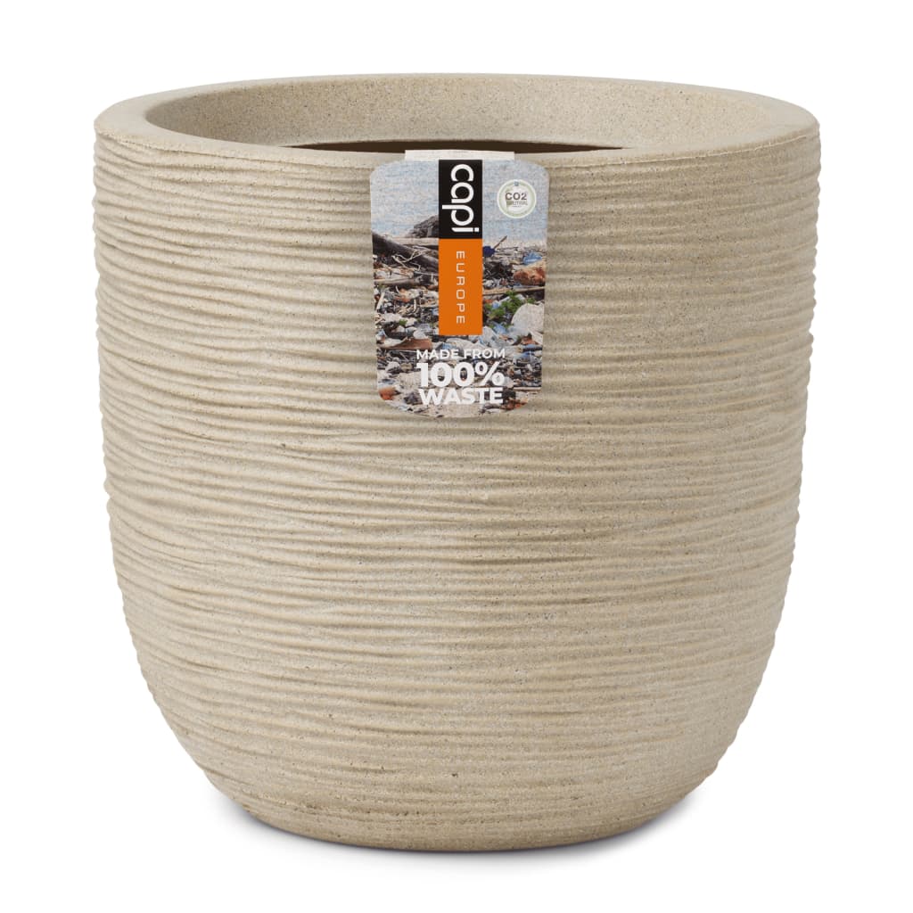 Capi Planter Wash Rib 43x41 cm Terrazzo Beige