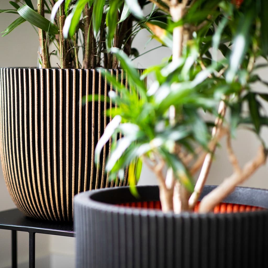 Groove Capi Capi Planter 43x41 cm de color negro y dorado