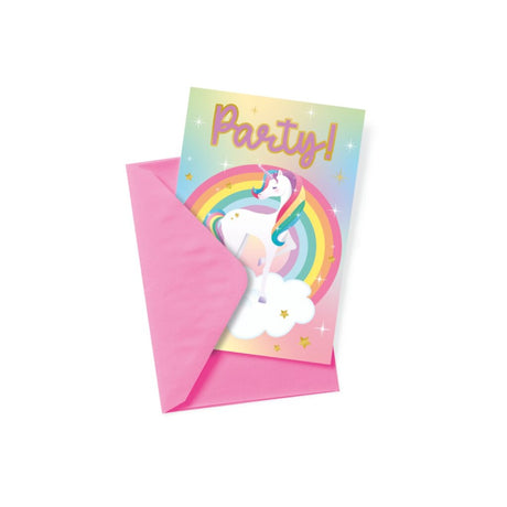 Cartes d'invitation licorne autres marques 6 pièces