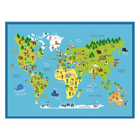 Intrada tapis de jeu carte du monde 90x120 cm polyamide