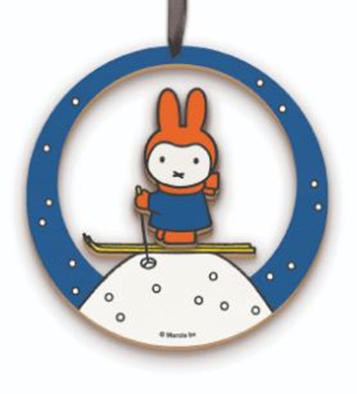 Miffy Noël pendentif bois hiver ø7,5cm