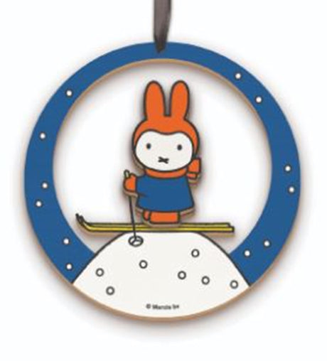 Miffy Noël pendentif bois hiver ø7,5cm