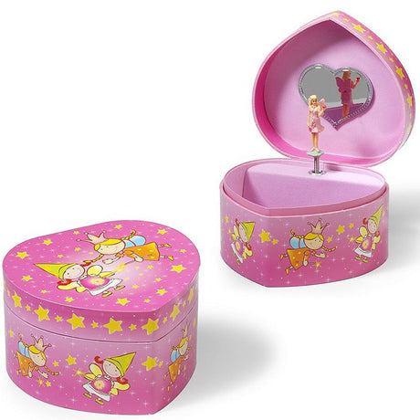 Simply for kids boîte à bijoux en bois en forme de coeur avec musique et ballerine
