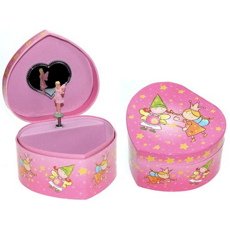 Simply for kids boîte à bijoux en bois en forme de coeur avec musique et ballerine