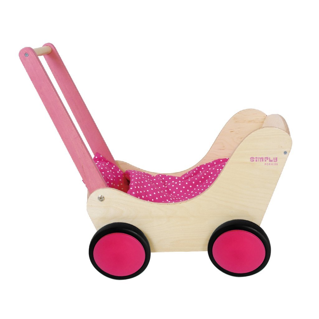 Simply for kids landau de poupée en bois rose