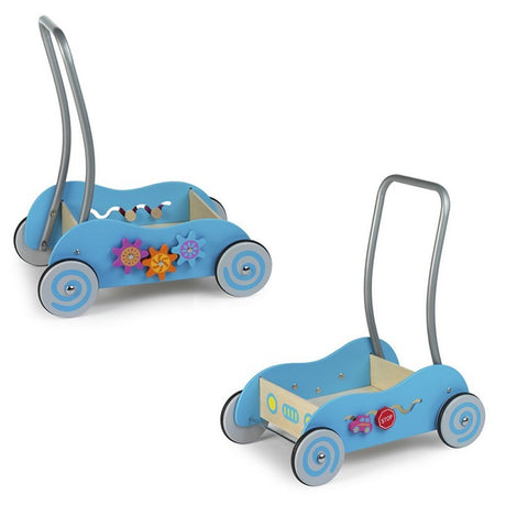 Chariot à pousser en bois Simply for kids bleu