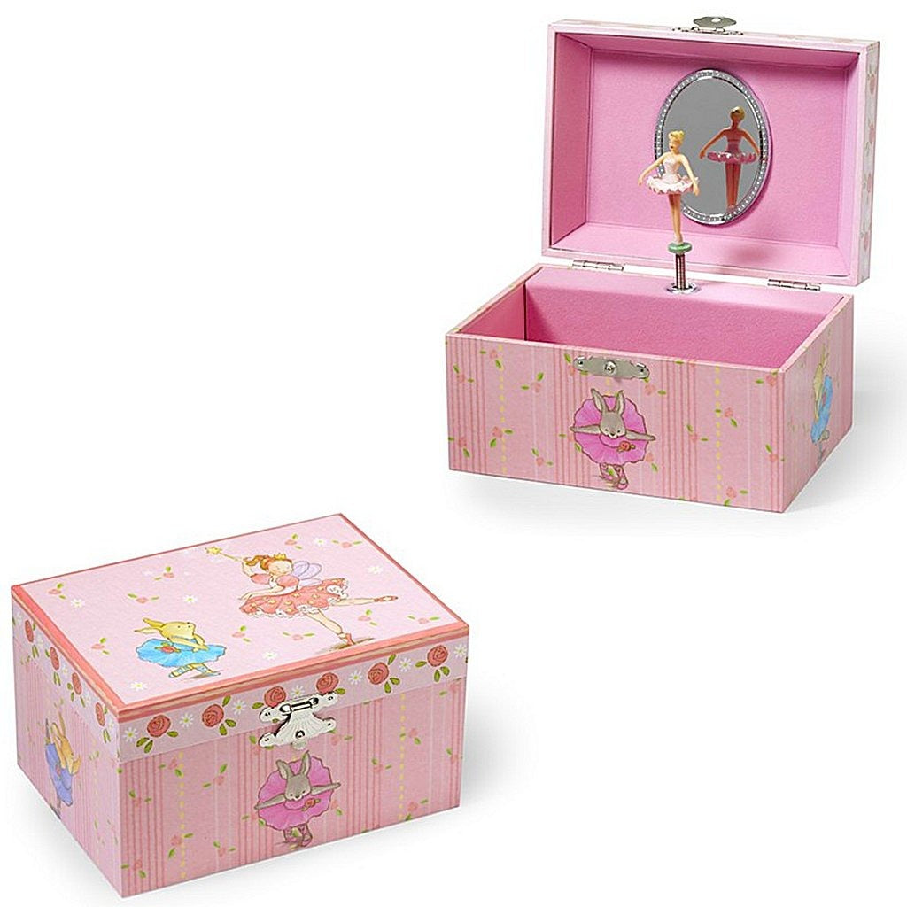 Simply for kids wooden jewelery box with music elf with rabbit