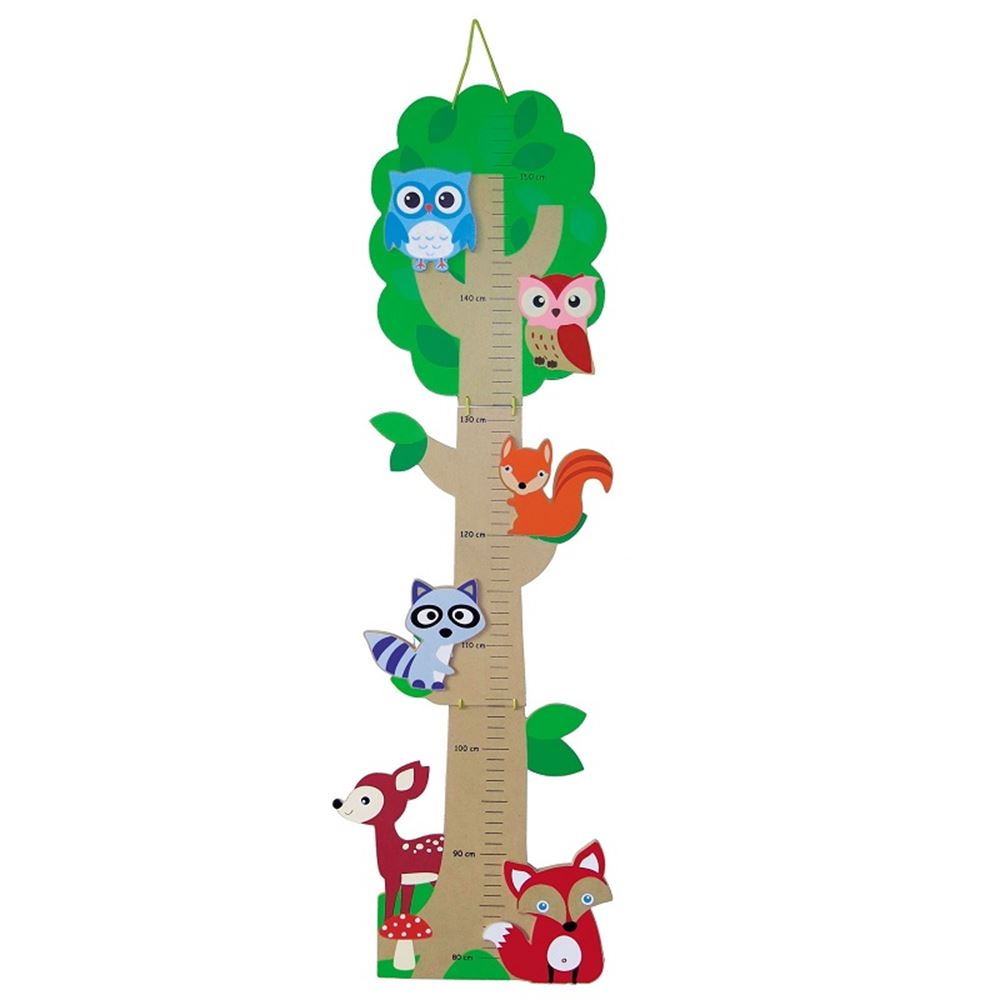 Arbre de croissance en bois Ulysse animaux de la forêt 80-150 cm
