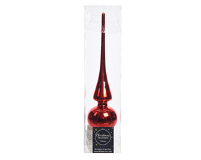 Decoris pic verre brillant Noël rouge dia6x26cm