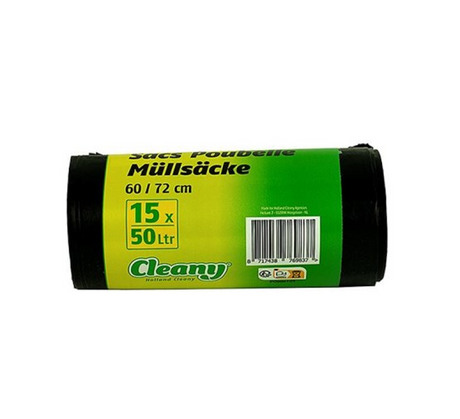 Produits sacs poubelles 50 litres noirs 15 pcs