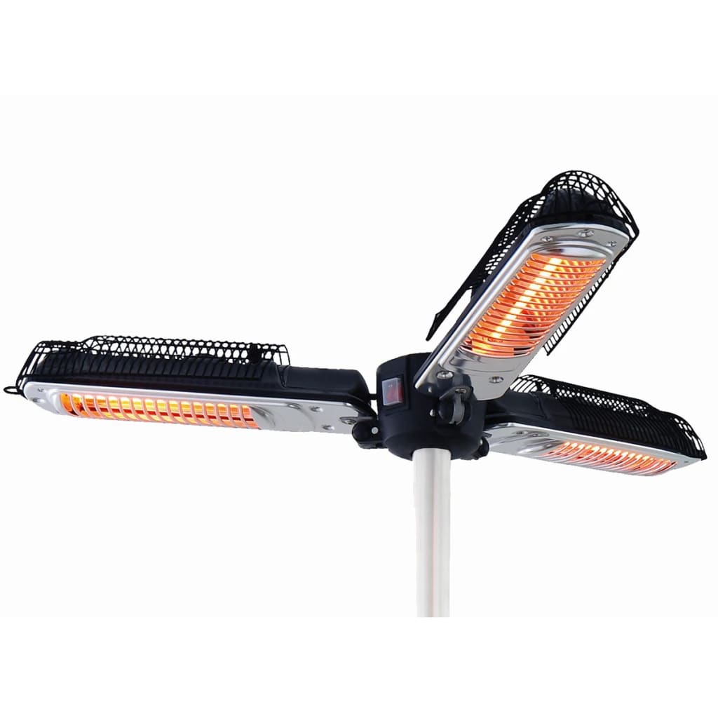Chauffage parasol du soleil 2000 w halogène noir et argent Ph10