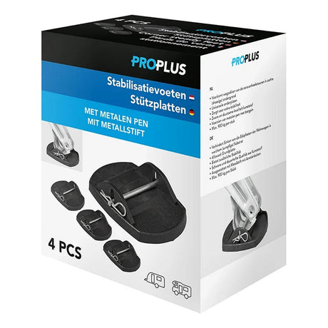 pieds stabilisateurs avec goupille de verrouillage noir 4 pièces
