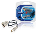 Bandridge bal4600 câble subwoofer 2x rca mâle - rca femelle 0,20 m bleu