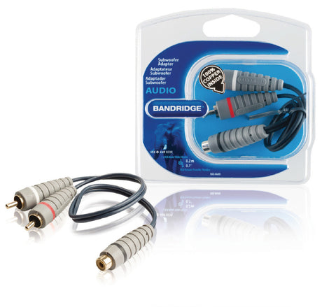 Bandridge bal4600 câble subwoofer 2x rca mâle - rca femelle 0,20 m bleu