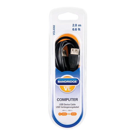 Bandridge USB 2.0 a mâle vers USB 2.0 a femelle 2 m noir