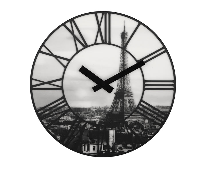 Nexttime ne-3004 horloge murale dia. 39 cm, plastique, 3d, gris, #039;la ville #039;