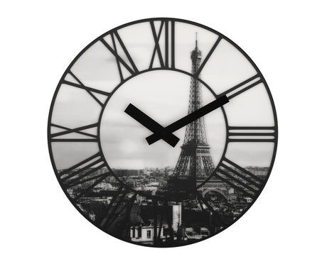 Nexttime ne-3004 horloge murale dia. 39 cm, plastique, 3d, gris, #039;la ville #039;