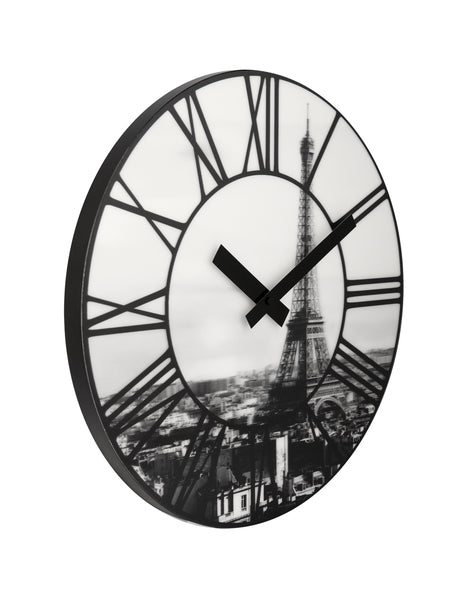 Nexttime ne-3004 horloge murale dia. 39 cm, plastique, 3d, gris, #039;la ville #039;