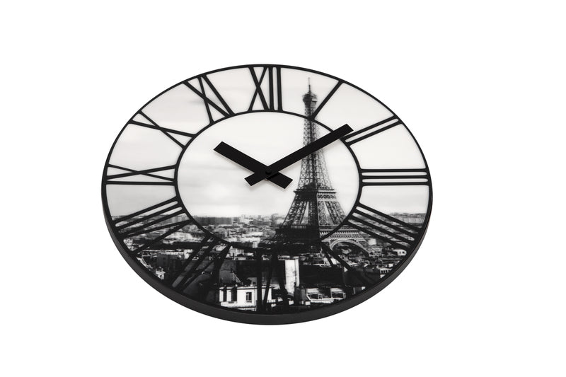 Nexttime ne-3004 horloge murale dia. 39 cm, plastique, 3d, gris, #039;la ville #039;
