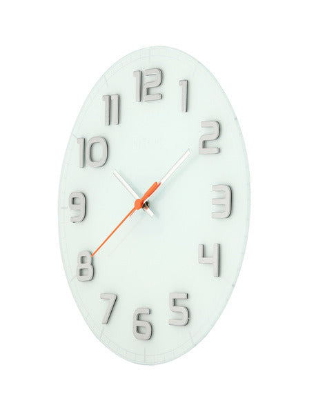 Nextime ne-8817wi wandklok dia. 30 x 3.5 cm, glass, white, 'classy round'