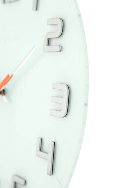Nexttime ne-8817wi horloge murale dia. 30 x 3,5 cm, verre, blanc, 'classy round'