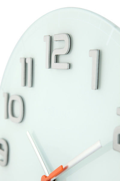 Nexttime ne-8817wi horloge murale dia. 30 x 3,5 cm, verre, blanc, 'classy round'