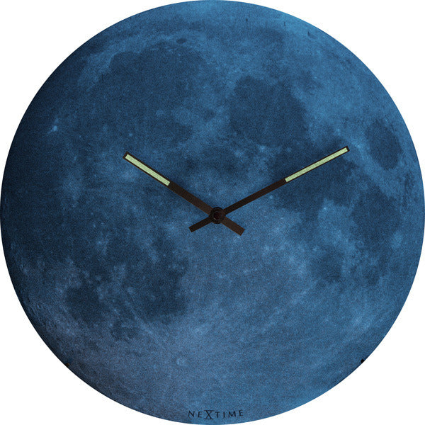 Nexttime ne-3164 horloge murale dia. 35 cm, verre convexe, 'dôme de lune bleue'