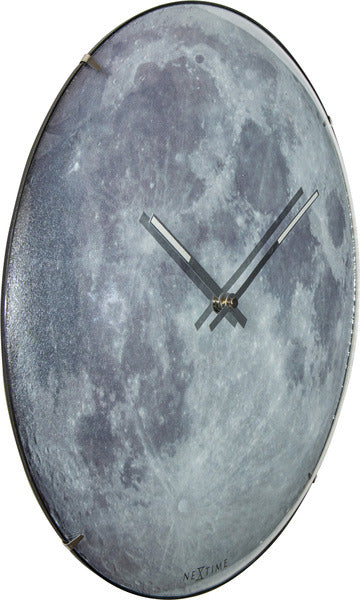 Nexttime ne-3164 horloge murale dia. 35 cm, verre convexe, 'dôme de lune bleue'